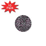 Pink Leopard Print 1  Mini Button (10 pack) 