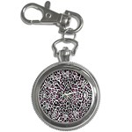 Pink Leopard Print Key Chain Watch