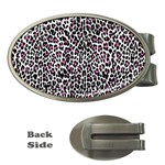 Pink Leopard Print Money Clip (Oval)