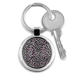 Pink Leopard Print Key Chain (Round)