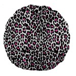 Pink Leopard Print Large 18  Premium Round Cushion 