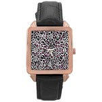 Pink Leopard Print Rose Gold Leather Watch 