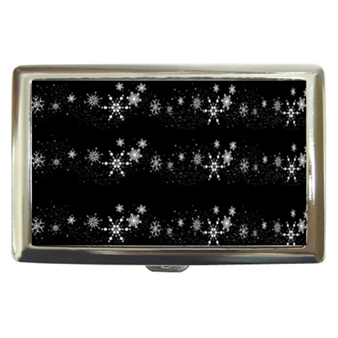 Black elegant  Xmas design Cigarette Money Cases from ArtsNow.com Front