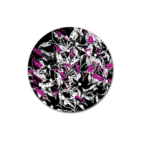 Purple abstract flowers Magnet 3  (Round) from ArtsNow.com Front