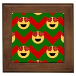 Christmas Heart Eye Emoji Framed Tile