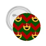 Christmas Heart Eye Emoji 2.25  Button