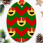 Christmas Heart Eye Emoji Ornament (Oval)