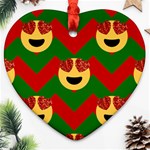 Christmas Heart Eye Emoji Ornament (Heart)