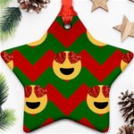 Christmas Heart Eye Emoji Ornament (Star)