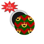 Christmas Heart Eye Emoji 1.75  Magnet (10 pack) 