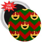 Christmas Heart Eye Emoji 3  Magnet (100 pack)