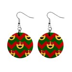 Christmas Heart Eye Emoji 1  Button Earrings