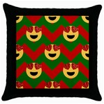 Christmas Heart Eye Emoji Throw Pillow Case (Black)