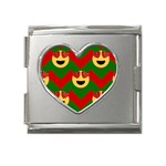 Christmas Heart Eye Emoji Mega Link Heart Italian Charm (18mm)