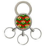 Christmas Heart Eye Emoji 3-Ring Key Chain