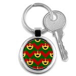 Christmas Heart Eye Emoji Key Chain (Round)