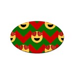 Christmas Heart Eye Emoji Sticker (Oval)