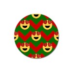 Christmas Heart Eye Emoji Magnet 3  (Round)