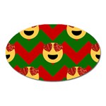 Christmas Heart Eye Emoji Magnet (Oval)