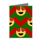 Christmas Heart Eye Emoji Mini Greeting Card