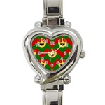 Christmas Heart Eye Emoji Heart Italian Charm Watch