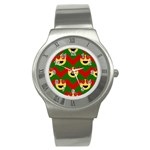 Christmas Heart Eye Emoji Stainless Steel Watch