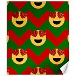 Christmas Heart Eye Emoji Canvas 8  x 10 