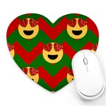 Christmas Heart Eye Emoji Heart Mousepad