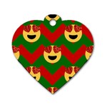 Christmas Heart Eye Emoji Dog Tag Heart (One Side)