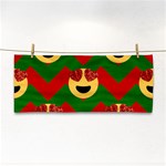 Christmas Heart Eye Emoji Hand Towel