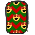 Christmas Heart Eye Emoji Compact Camera Leather Case