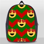 Christmas Heart Eye Emoji School Bag (Large)