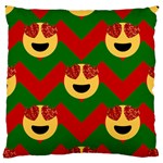 Christmas Heart Eye Emoji Large Cushion Case (One Side)