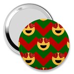 Christmas Heart Eye Emoji 3  Handbag Mirror