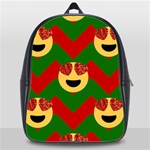 Christmas Heart Eye Emoji School Bag (XL)