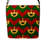 Christmas Heart Eye Emoji Flap Closure Messenger Bag (L)