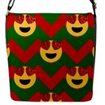 Christmas Heart Eye Emoji Flap Closure Messenger Bag (S)