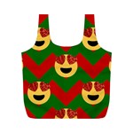 Christmas Heart Eye Emoji Full Print Recycle Bag (M)