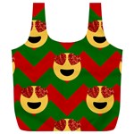 Christmas Heart Eye Emoji Full Print Recycle Bag (XL)