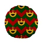 Christmas Heart Eye Emoji Standard 15  Premium Flano Round Cushion 