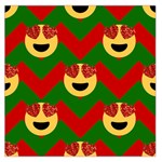 Christmas Heart Eye Emoji Large Satin Scarf (Square)