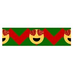 Christmas Heart Eye Emoji Satin Scarf (Oblong)