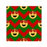 Christmas Heart Eye Emoji Small Satin Scarf (Square)