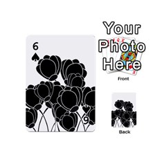 Black flowers Playing Cards 54 (Mini)  from ArtsNow.com Front - Spade6