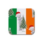 irish christmas Rubber Square Coaster (4 pack)