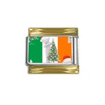 irish christmas Gold Trim Italian Charm (9mm)