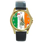 irish christmas Round Gold Metal Watch