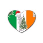 irish christmas Rubber Heart Coaster (4 pack)