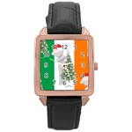 irish christmas Rose Gold Leather Watch 