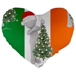 irish christmas Large 19  Premium Flano Heart Shape Cushion